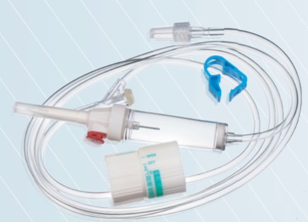 Система для вливання інфузійних розчинів одноразового використання стерильна WEGO, барабанний регулятор потоку, ЛУЄР ЛОК, з пластиковою голкою